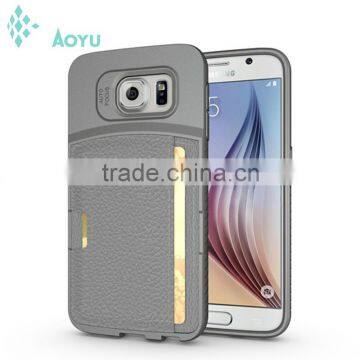 New Business Style Painting Case for Samsung Galaxy S6 with card slots & Kickstand phone case