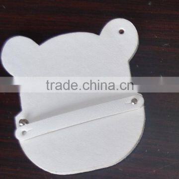 PU Leather Bear Shape Hang Tag can be Decorated with DIY Slide Letters