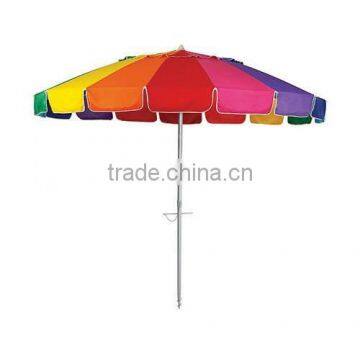 8 Foot Rainbow Multi Color Patio Beach Umbrella with Wind Vent