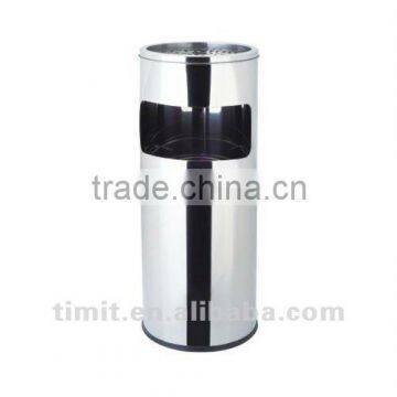 Superior Quality Stainless Steel Body Round Ashtray Mirror Polishing Recycling Bin