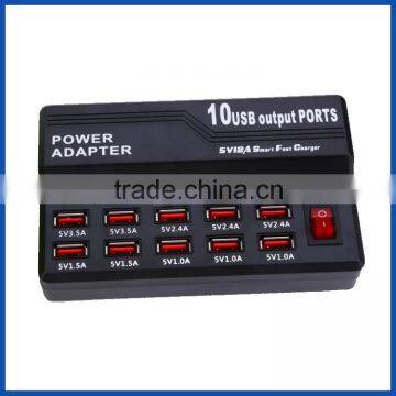 Multi 10 Port Fast USB Charging Station AC to DC Power Adapter With Power switch Controller