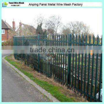 W-section Color coated 79.75mtrs x2mtr high Palisade security fencing