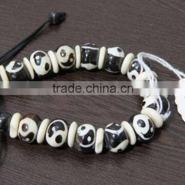 Hand Carved Stretch Bracelet Buddhist Stone Lock Band photo-2