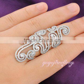 Long finger design women white gold crystal beautiful gold rings designs