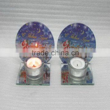 Decal Glass Candle Holder for Christmas Decoration and Gifts photo-2