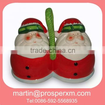 Christmas ceramic santa salt and pepper shaker set