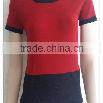Simple Short Sleeve Knitting Wear Round Neck Sweatershirt for Women photo-3