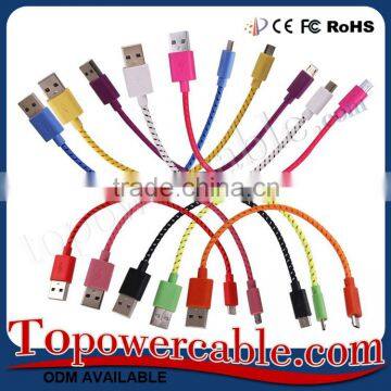 Colorful Braided Nylon Micro USB 2.0 Charger Cable Sync Charging Cord for Android