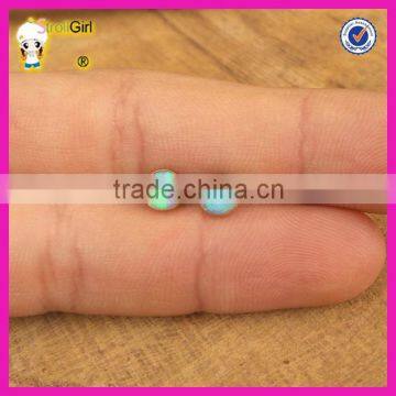 Handmade Jewelry Pure Silver Opal Stud Earrings in 14K Gold Plated photo-2