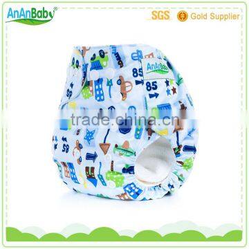 2016 Machine Printing anan cloth diaper with insert