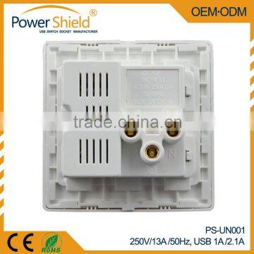 International Universal /Middle East Double USB Wall Socket 250V 16A Brush Finishing Charging for IPhone 6s photo-2