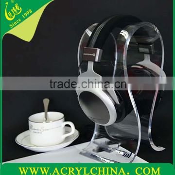 crystal 8mm perspex headset rack with U shape, clear acrylic headphone frame with 100*148*256mm