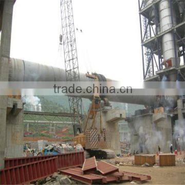 Long using life large scale lime/cement rotary kiln for sale