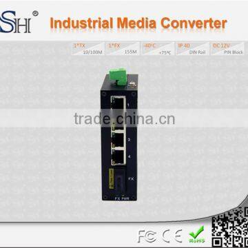 IP40 real indsutriall grade -40C to 80C fiber optical industrial switch