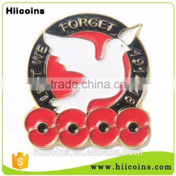 China Supplier Wholesale Bulk Poppy Lapel Badge