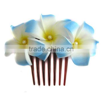 Frangipani EVA foam flower hair comb, Frangipani hair comb JYF00846