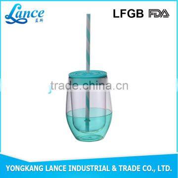 Wholesale plastic tumbler with straw