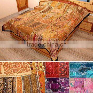 Gorgeous patchwork Vintage tribal Ethnic gypsy indian throws Amazing handamde Bedspreads