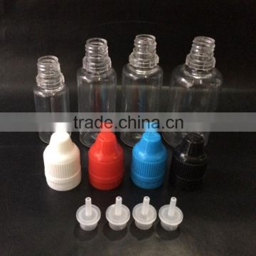 e-liquid bottle with child proof and tamper evident cap