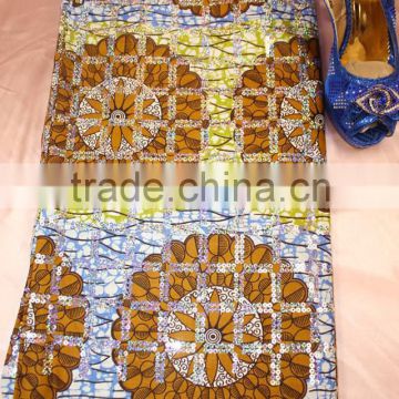 wax hollandais african wax print fabric with gold sequin for ankara clothing