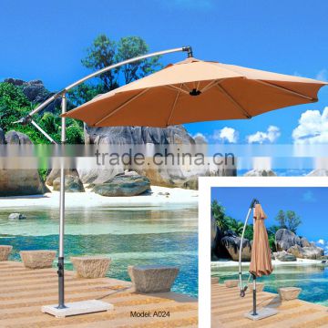 Hotsale Cheap Price Custom Print Aluminum Pole Round Banana Outdoor Umbrella with Crank