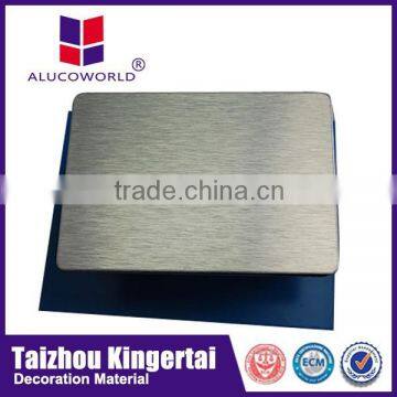 Alucoworld building aluminum composite 4mm brushed metal finish acp