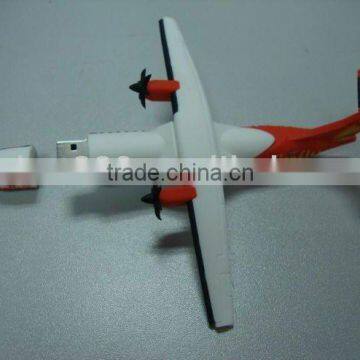 2015 promotion Airplane silicone USB drive cover, custom plastic figure