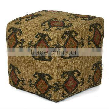 Natural Fibres Traditional Kilim Style Pouf Cover