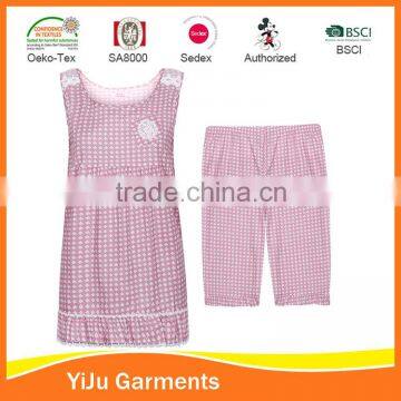 Fashion girl summer homewear cotton summer sleepwear hot day sleepwear