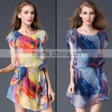 Fashion new summer woman dress, printed sexy short sleeve dress,chiffon short dress                        
                                                                Most Popular