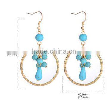 Turquoise Bead Tassel Earrings Fashion Earring Designs New Model Earrings/