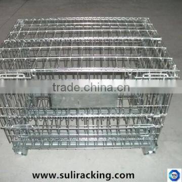 2015 Convenient Foldable Wire Mesh Containers With Wheels