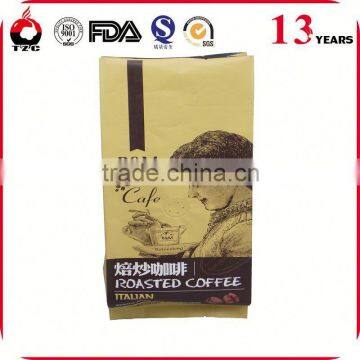 Custom made China laminated heart shaped stand up plastic coffee packaging bags pouch