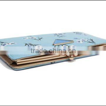 Money Printing Flower Clip Promotional Fashion PU Leather Wallet photo-3