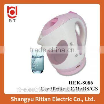 1.0L 360 Degrees rotational cordless plastic electric kettle