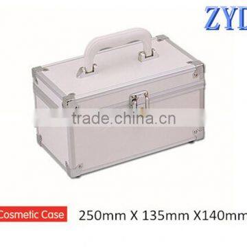 New style small make-up case, beauty case, cosmetic box, train case with mirror,aluminum travel jewelry case ZYD-HZ8502