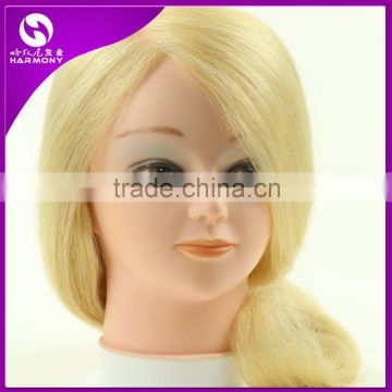 100% human hair training head hairdressing training doll heads plastic human hair training mannequin head