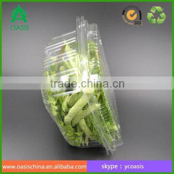 Clear plastic vegetable packaging box