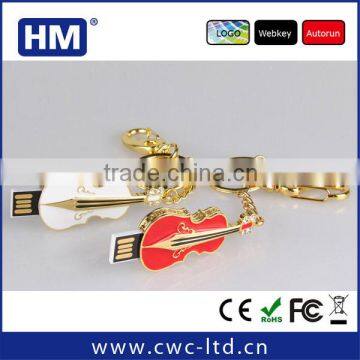 Wholesale guitar shape jewelry USB flash drive with key chain 2GB4GB8GB16GB choice custom solution package/LOGO