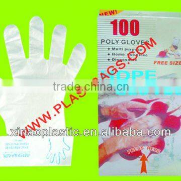 HDPE transparent embossed gloves