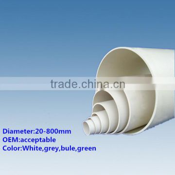 White/grey/bule/green color for water supply or drainage Plastic PVC Pipe/tube