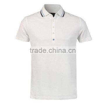 Stripped Collars Mens Four Button Short Sleeve Polo Shirts