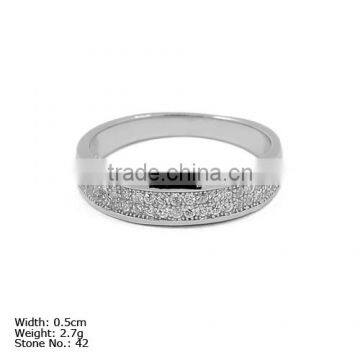 [RZ3-0032] 925 Sterling Silver Jewelry Ring with CZ Stones Silver Micro Pave Ring