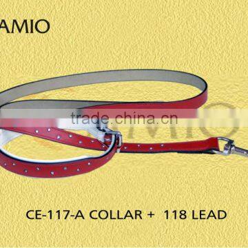 CE 117 A + 118 Diamond Dog collar with lead