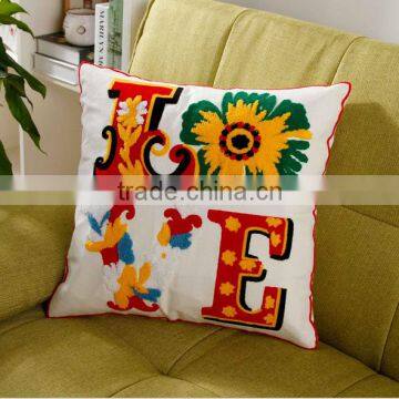 square 45*45CM 100%cotton canvas towel embroidered decorative cushion covers, sofa covers