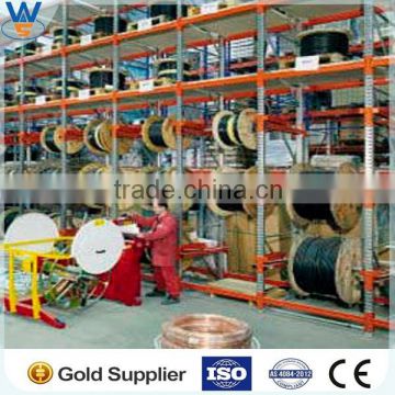 Warehouse cable reel storage rack