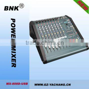 8 Channel Power Mixer Amplifier With USB and Display