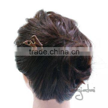 Brown Bird Japanese Magic Vintage Wooden Hair Stick photo-3