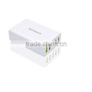 Portable 5-PORT USB Phone Charger QC3.0+4 Smart Charge