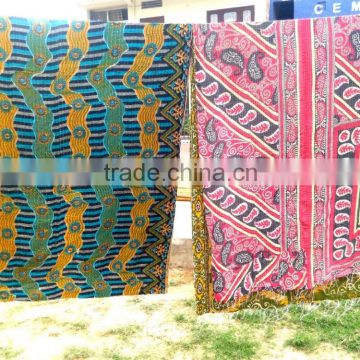 cotton kantha quilts / vintage kantha throws / handmade bangali blankets